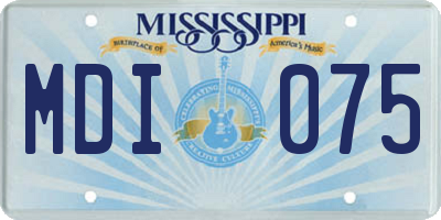 MS license plate MDI075