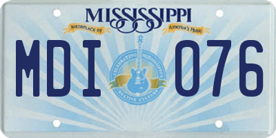 MS license plate MDI076