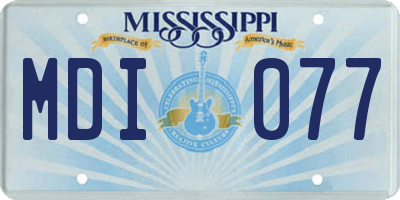 MS license plate MDI077