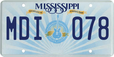 MS license plate MDI078
