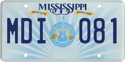 MS license plate MDI081