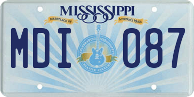 MS license plate MDI087