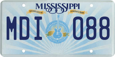 MS license plate MDI088