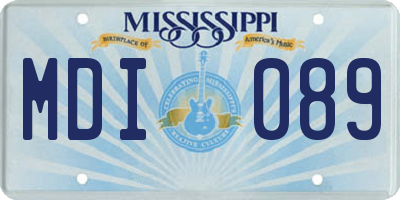 MS license plate MDI089