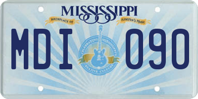 MS license plate MDI090