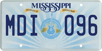 MS license plate MDI096