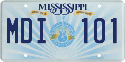 MS license plate MDI101