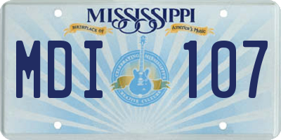MS license plate MDI107