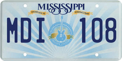 MS license plate MDI108
