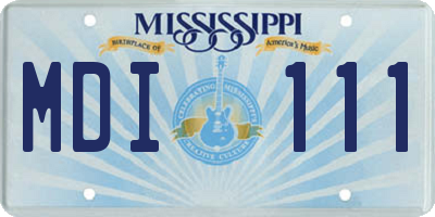 MS license plate MDI111