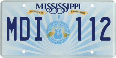 MS license plate MDI112