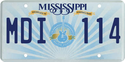 MS license plate MDI114