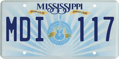 MS license plate MDI117