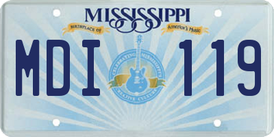 MS license plate MDI119
