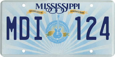 MS license plate MDI124