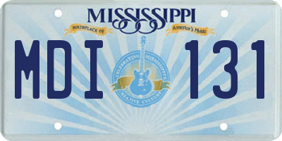 MS license plate MDI131