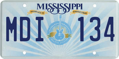 MS license plate MDI134