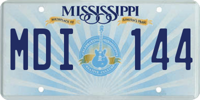 MS license plate MDI144