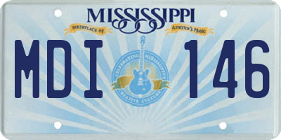 MS license plate MDI146