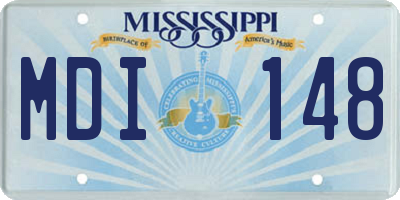 MS license plate MDI148