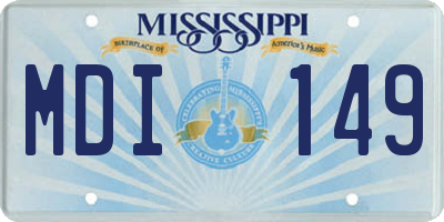 MS license plate MDI149