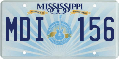 MS license plate MDI156