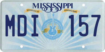 MS license plate MDI157