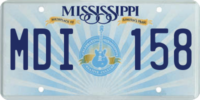MS license plate MDI158