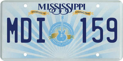 MS license plate MDI159