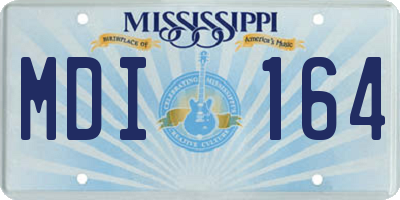 MS license plate MDI164