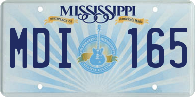 MS license plate MDI165