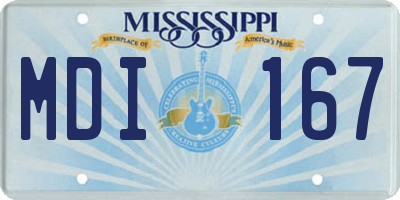 MS license plate MDI167