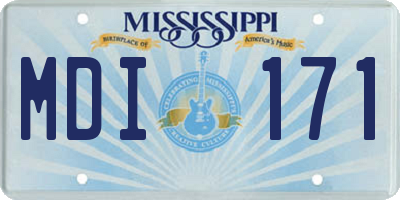 MS license plate MDI171