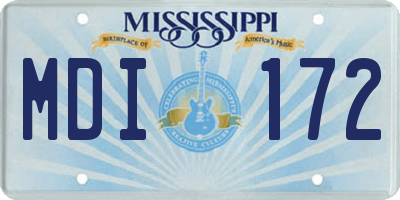 MS license plate MDI172