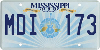MS license plate MDI173