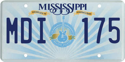 MS license plate MDI175