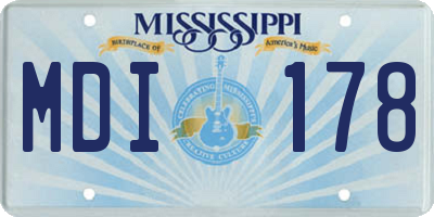 MS license plate MDI178