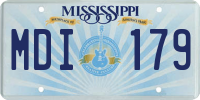 MS license plate MDI179