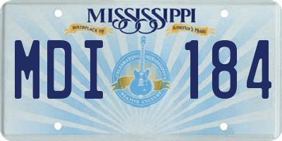 MS license plate MDI184