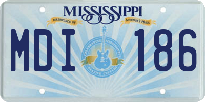 MS license plate MDI186