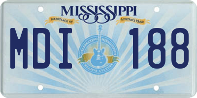 MS license plate MDI188