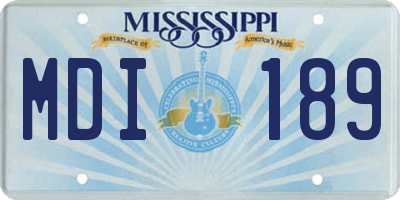 MS license plate MDI189