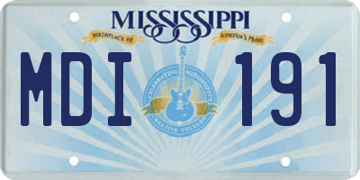 MS license plate MDI191