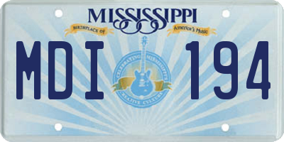 MS license plate MDI194