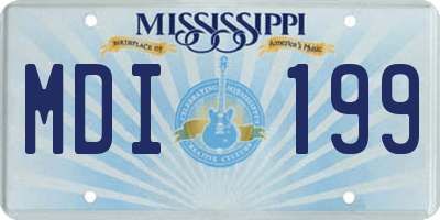 MS license plate MDI199