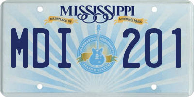 MS license plate MDI201