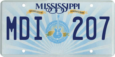 MS license plate MDI207
