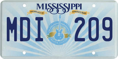 MS license plate MDI209