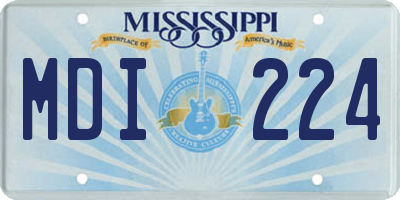 MS license plate MDI224