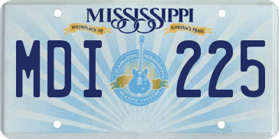 MS license plate MDI225